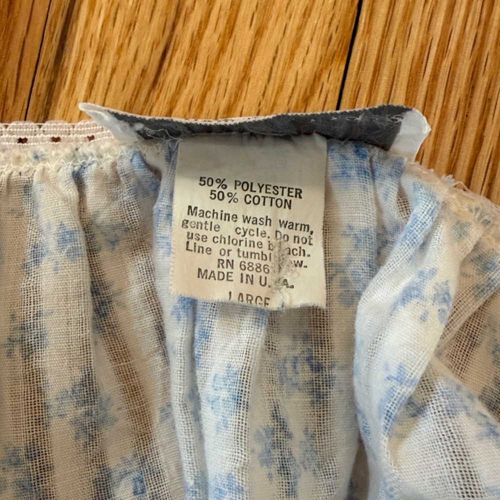 VTG Willow Creek Nightgown & Robe Set Peignoir Floral Lace Prairie style LARGE - Picture 8 of 14